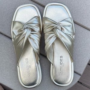 JSlides YAYA light gold leather size 6.5